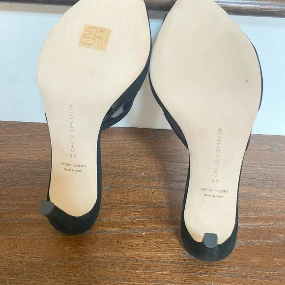 NWOT CHLOE GOSSELIN Liz Black Velvet Mules, size 42 - Picture 10 of 12
